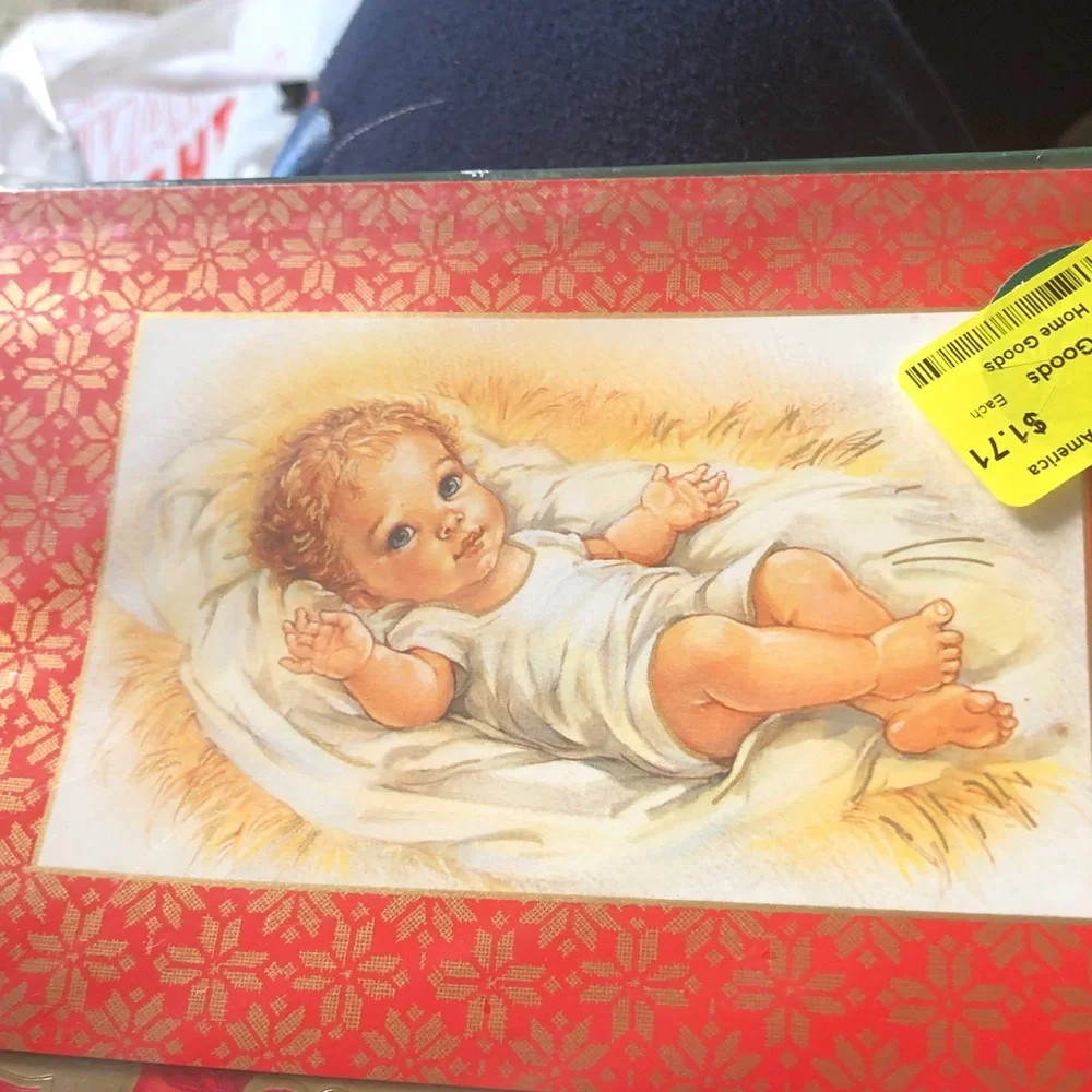 Decorative Red Baby Christmas card